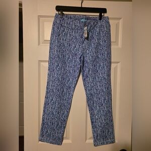 J. McLaughlin Blue and White Women's Capris